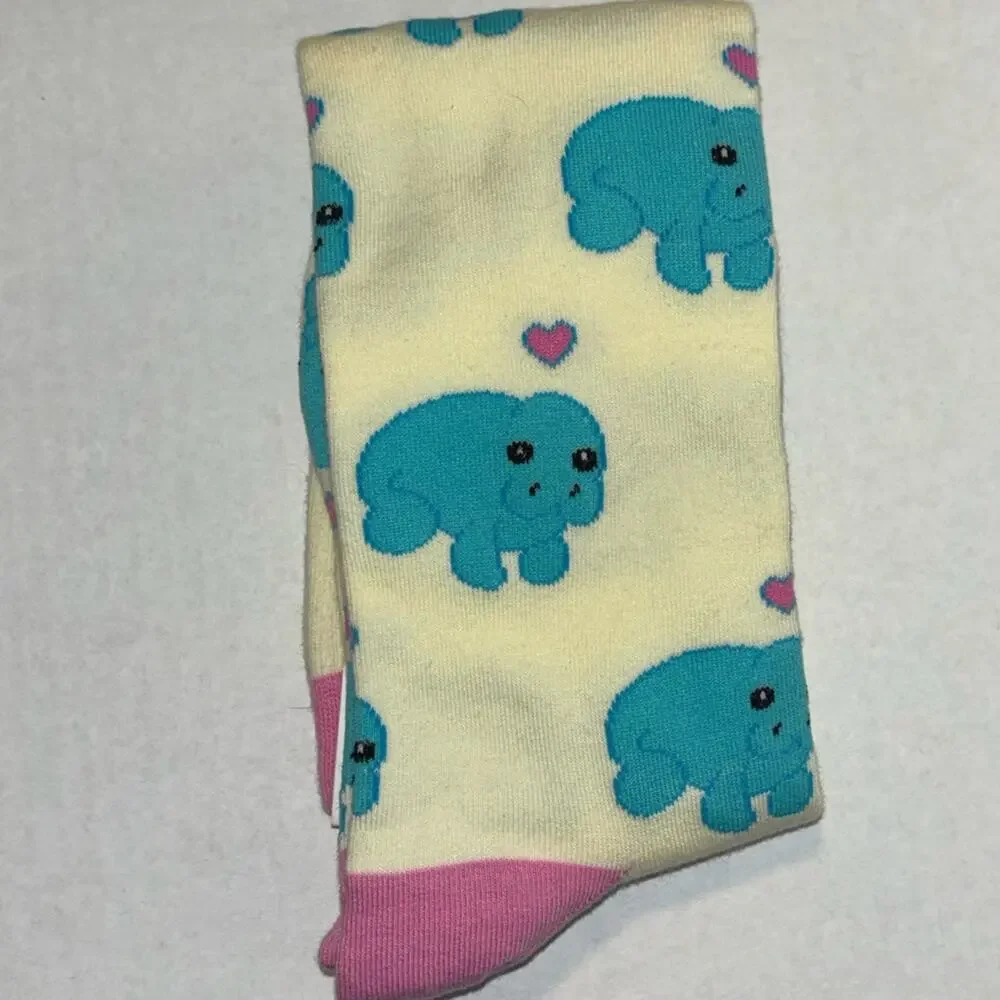 NWT Sock it to me Manatee Knee High Socks Women's tall socks blue/pink size 5-10